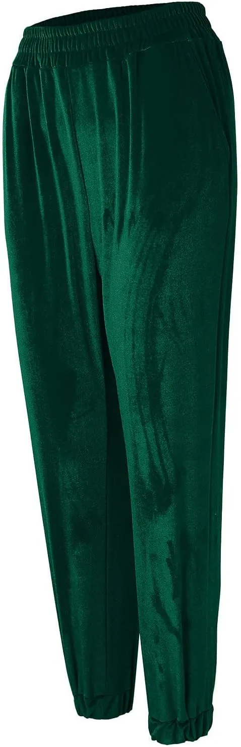 Womens Fuzzy Fleece Pants Winter Warm Soft Home Pjs Bottoms Drawstring Fleece Sweatpants Lounge Pants Fluffy Sleepwear