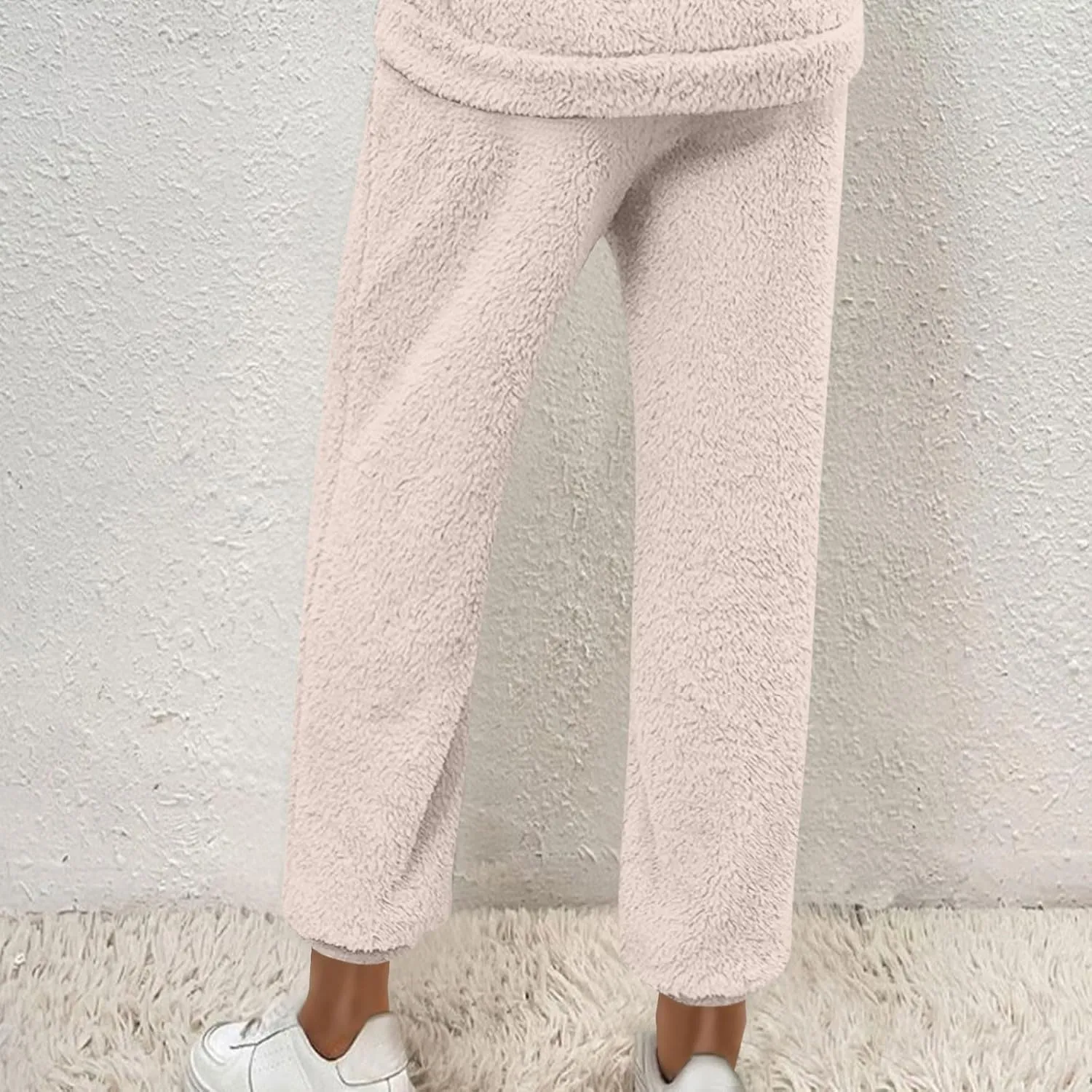 Women's Fuzzy Lounge Pants Fleece Casual Fluffy Pajama Bottoms Thick Warm Cozy Soft Plush Comfy Sleepwear Sweatpants