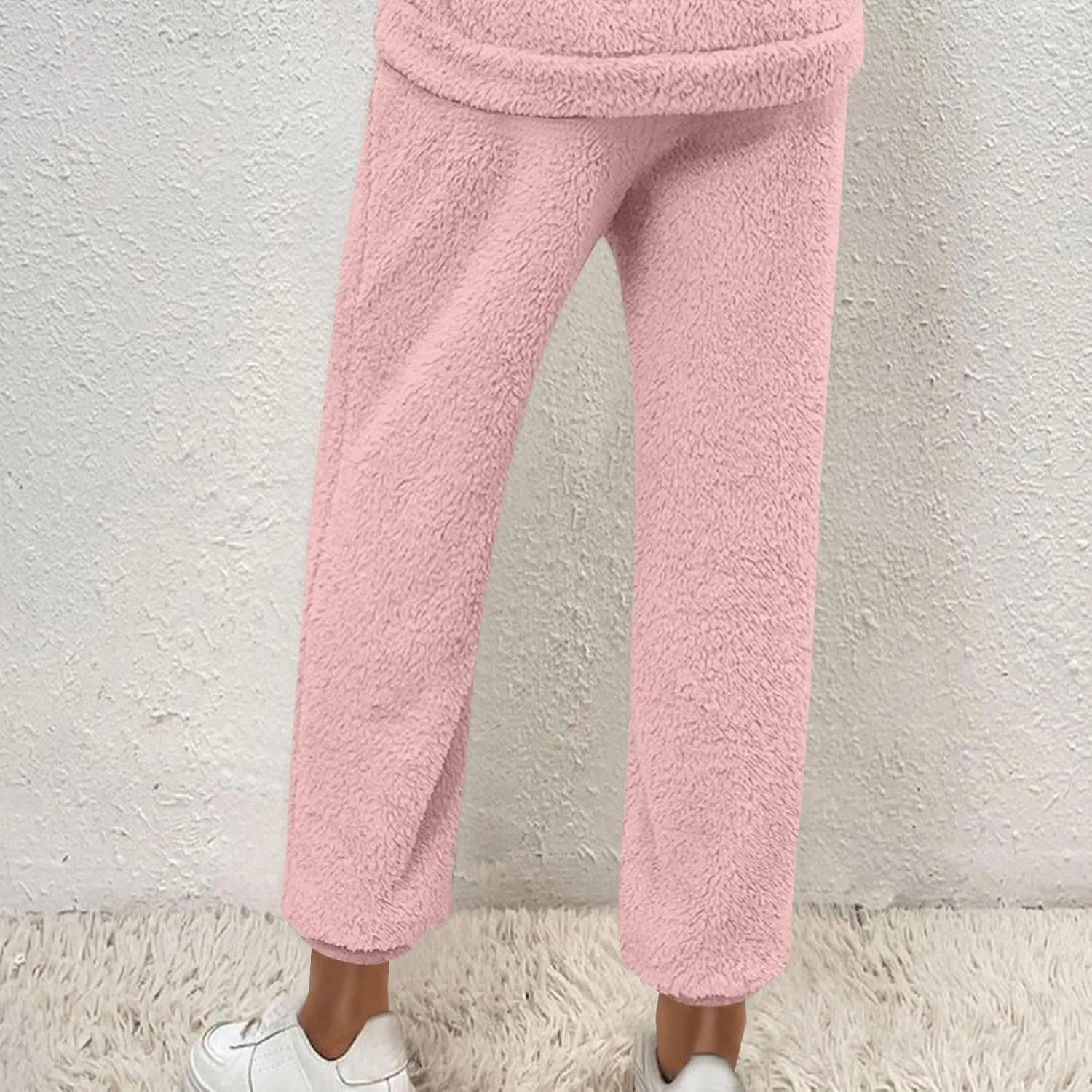 Women's Fuzzy Lounge Pants Fleece Casual Fluffy Pajama Bottoms Thick Warm Cozy Soft Plush Comfy Sleepwear Sweatpants