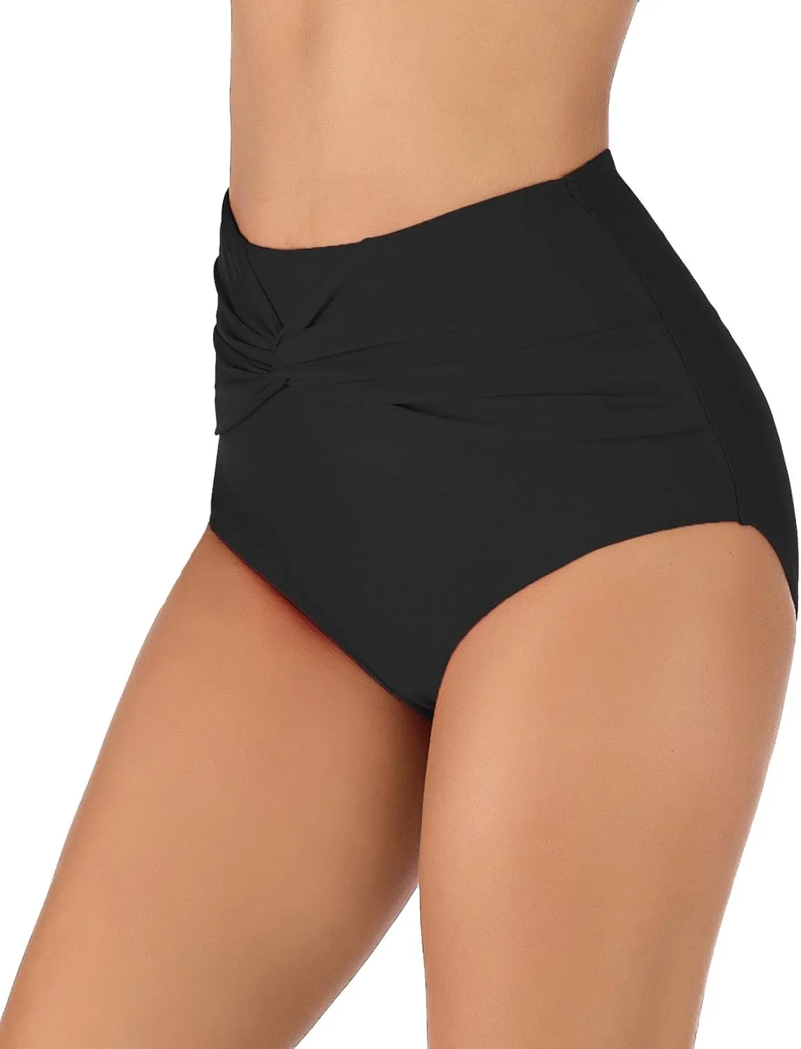 Womens High Waisted Bikini Bottoms Full Coverage Bathing Suit Swim Bottom