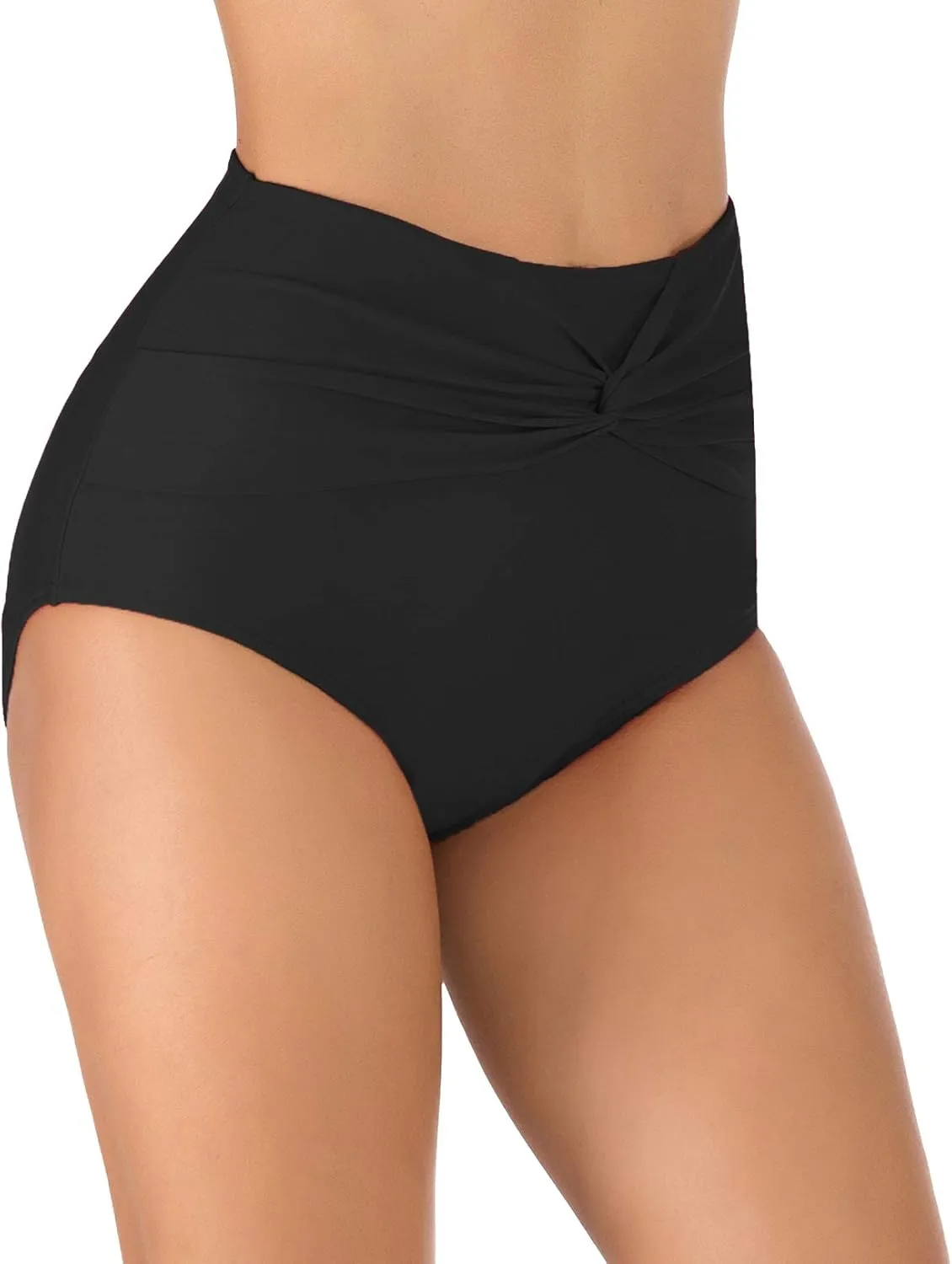 Womens High Waisted Bikini Bottoms Full Coverage Bathing Suit Swim Bottom
