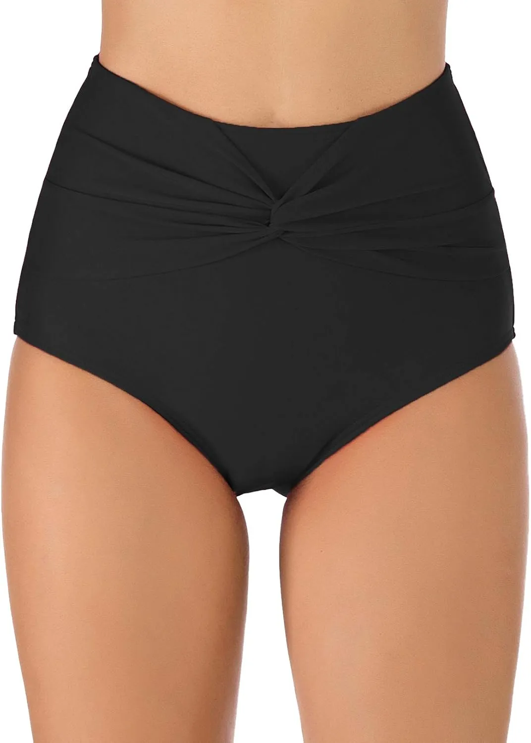 Womens High Waisted Bikini Bottoms Full Coverage Bathing Suit Swim Bottom