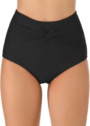 Womens High Waisted Bikini Bottoms Full Coverage Bathing Suit Swim Bottom