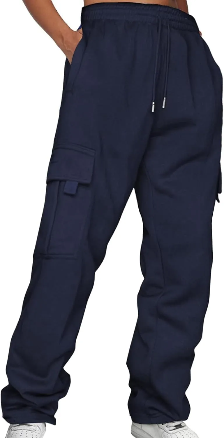 Womens High Waisted Sweatpants Elastic Waist Casual Loose Foot Fleece Sweatpants High Waisted Athletic Joggers