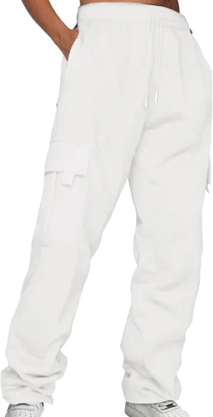 Womens High Waisted Sweatpants Elastic Waist Casual Loose Foot Fleece Sweatpants High Waisted Athletic Joggers