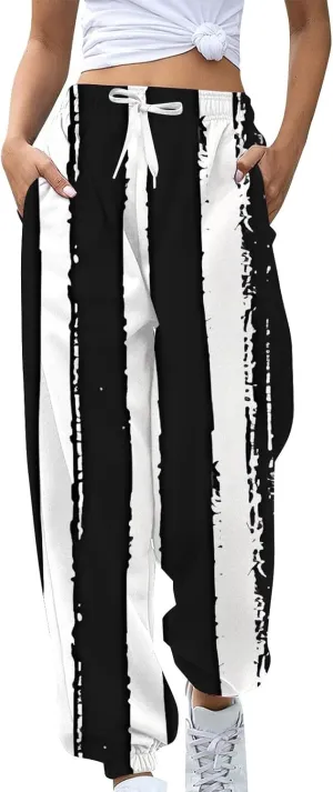 Womens High Waisted Sweatpants Pants Workout High Waisted Yoga Pants Casual Baggy Fleece High Waisted Joggers Pants