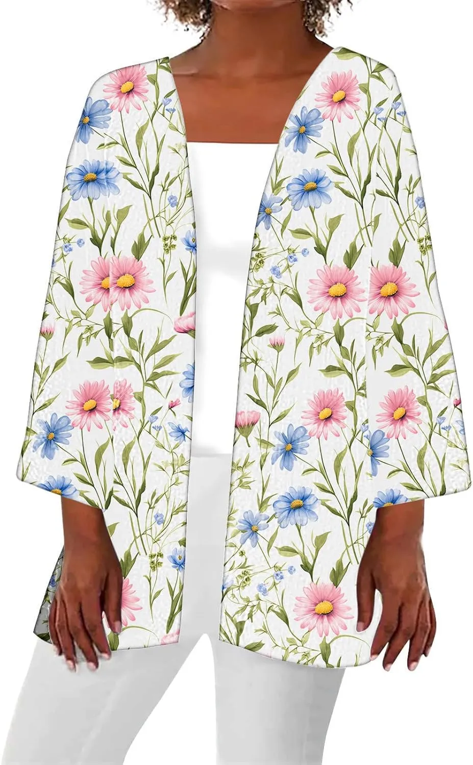 Womens Kimono Cardigan Beach Swimsuit Cover Up Summer Vacation Floral Print Cardigans 2025 Casual Lightweight Clothes