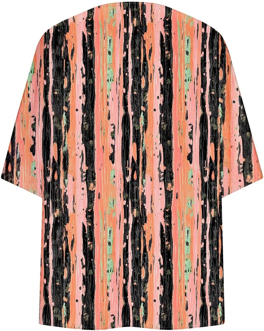 Womens Leopard Chiffon Kimono Cardigans 3/4 Sleeve Loose Beach Cover Up Lightweight Sun Protection Clothes Rash Guard