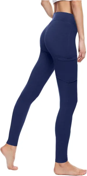 Womens Long Leggings, Plus Size Leggings with Pockets,Ankle Pants for Women,Women Leggings with Pocket