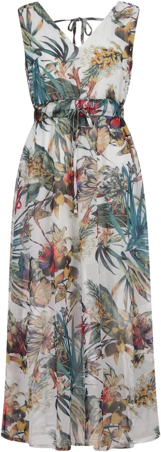 Womens Long Sleeve Dresses Floral Dresses for Women Turtle Neck Chiffon Beach Hawaiian Cardigan Maxi Long Dresses