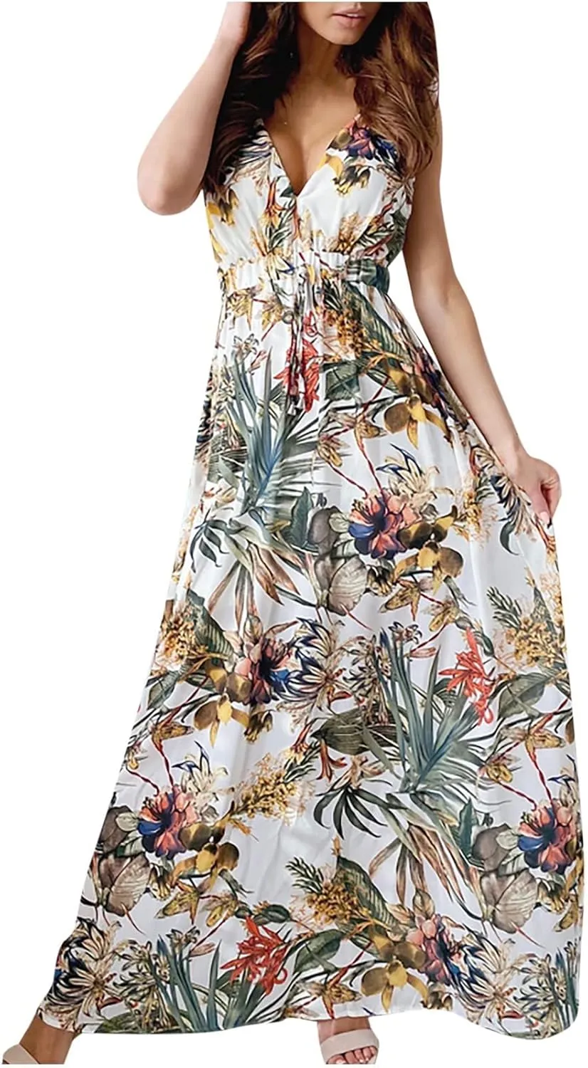 Womens Long Sleeve Dresses Floral Dresses for Women Turtle Neck Chiffon Beach Hawaiian Cardigan Maxi Long Dresses