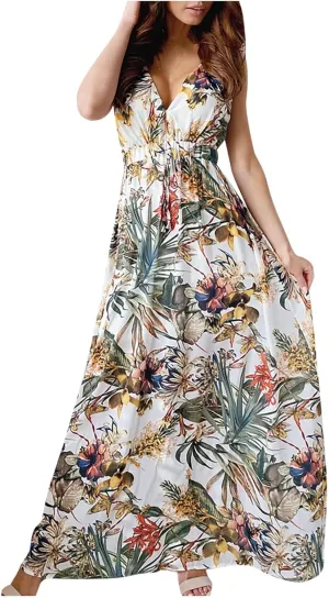 Womens Long Sleeve Dresses Floral Dresses for Women Turtle Neck Chiffon Beach Hawaiian Cardigan Maxi Long Dresses
