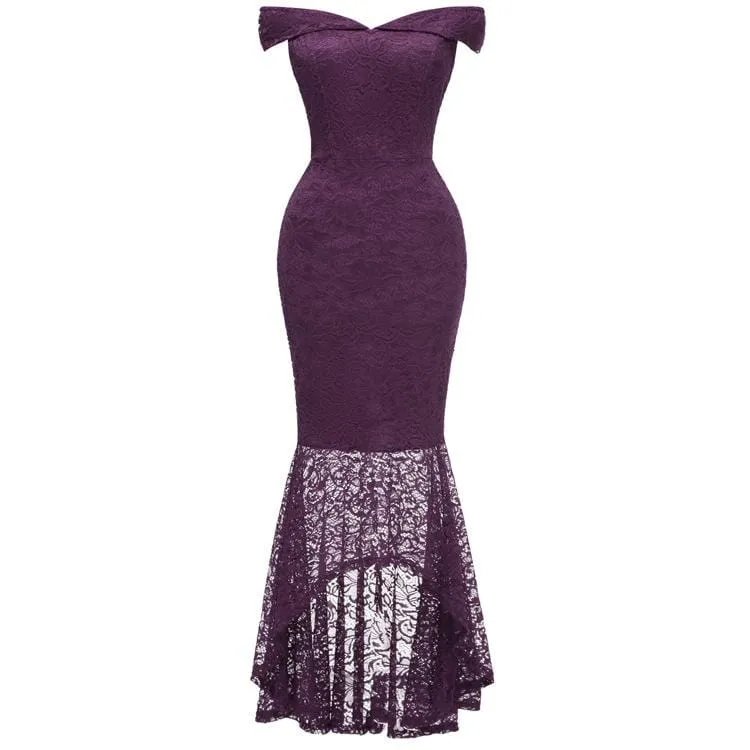 Women's Off Shoulder High/low Lace Dovetail Dresses