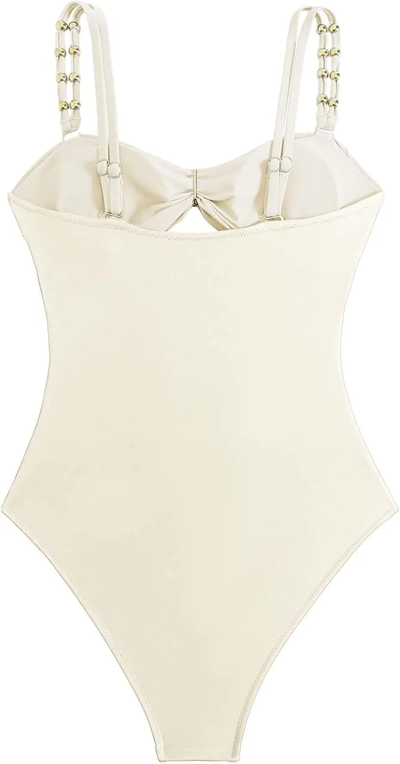 Women's One Piece Swimsuit Hollow Bathing Suits Monokinis Slimming Bathing Suit Womens Tummy Control One Piece
