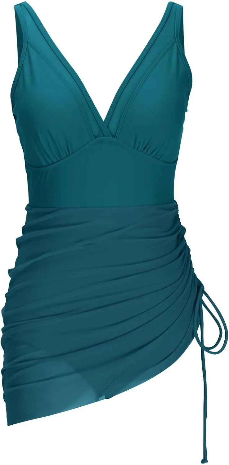 Womens One Piece Swimsuit V Neck Mesh Slimming Bathing Suits Tummy Control Swimwear 2025 Fashion Swimsuits