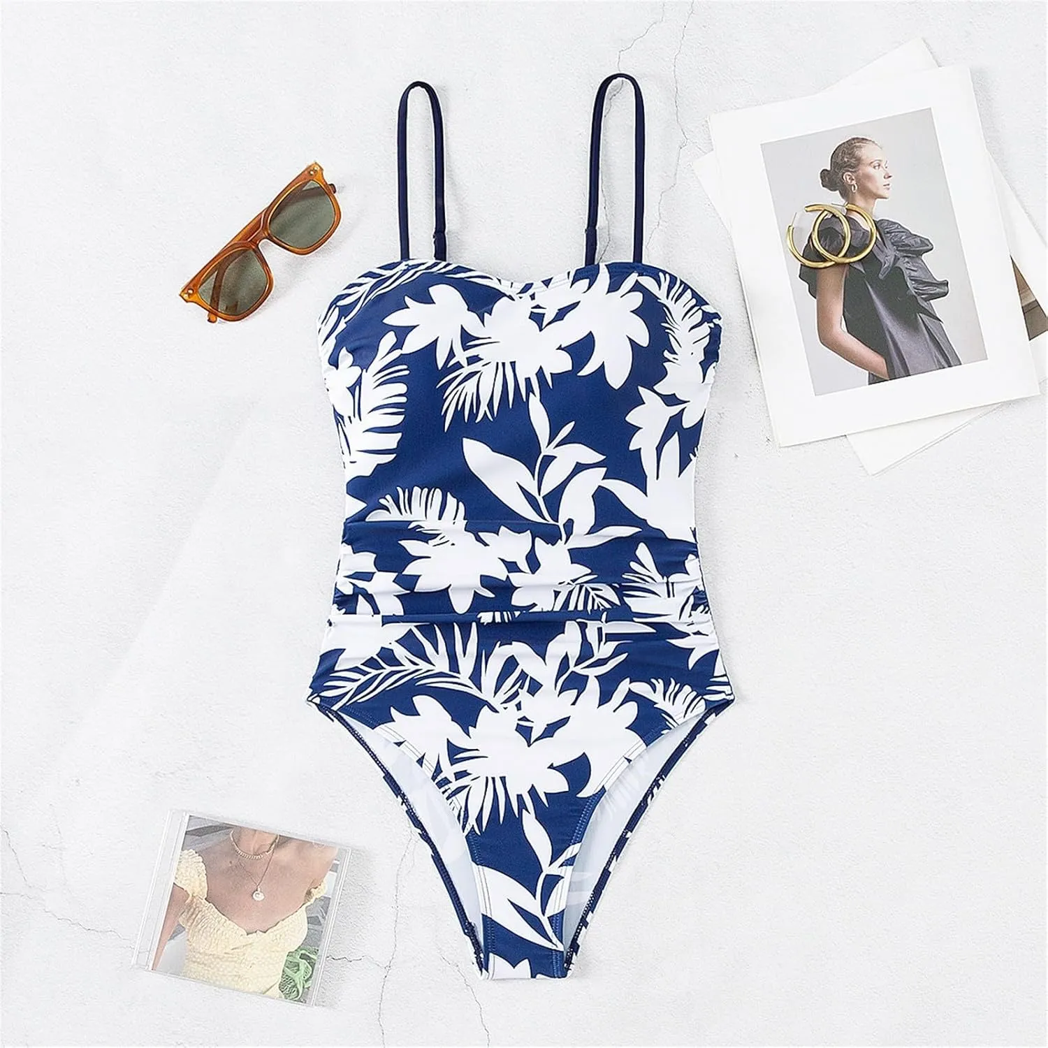Women's One Piece Swimsuits Deep V Swimsuit Color Block Swimwear Womens Bathing Suit Womens Bathing Suit One