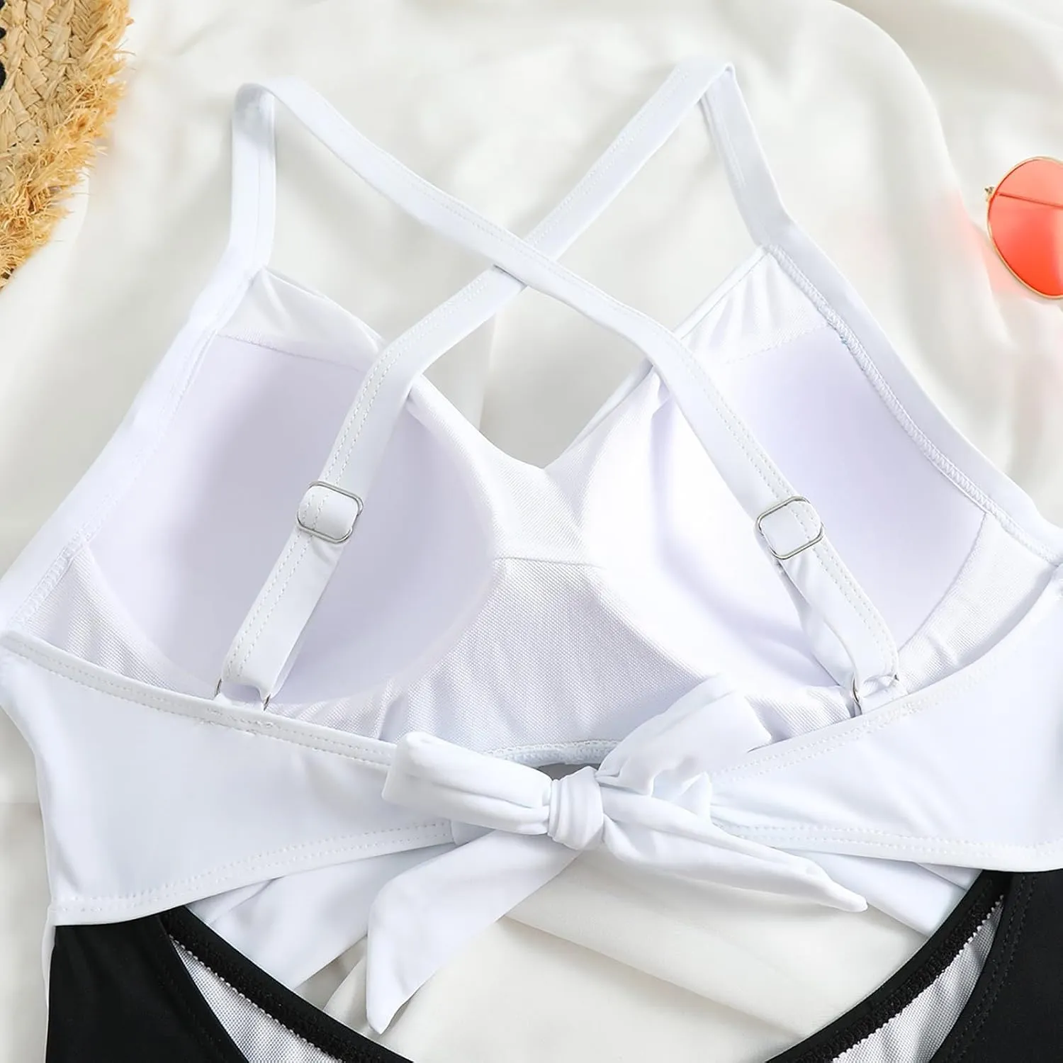 Womens One Piece Swimsuits Hanging Neck Strap Backless Swimwear Tummy Control Monokini High Waisted Bathing Suit