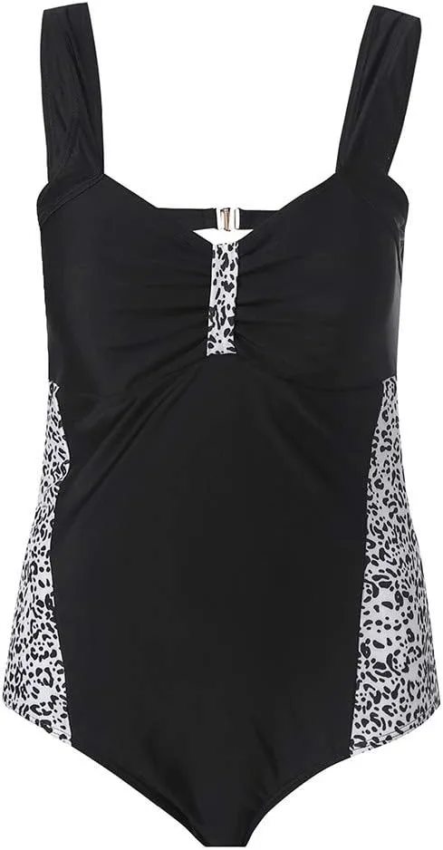 Women's One-Piece Swimsuits Plus Size High Cut Monokini Bathing Suits Tummy Control Swimwear Backless Bathing Suit