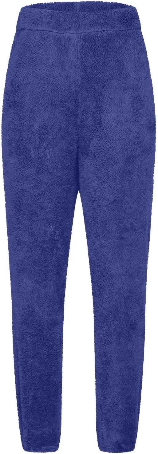 Women's Plush Warm Pajama Pants Winter Fleece Sweatpants Cozy Pj Bottoms Sleepwear Plus Size Warm Lounge Trousers