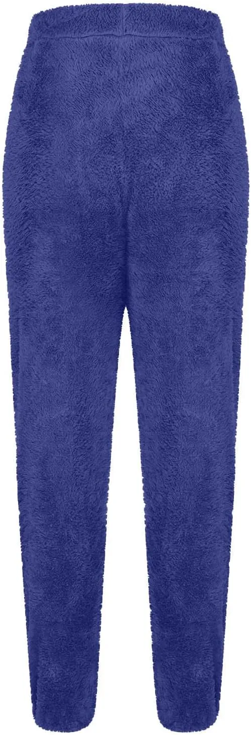 Women's Plush Warm Pajama Pants Winter Fleece Sweatpants Cozy Pj Bottoms Sleepwear Plus Size Warm Lounge Trousers