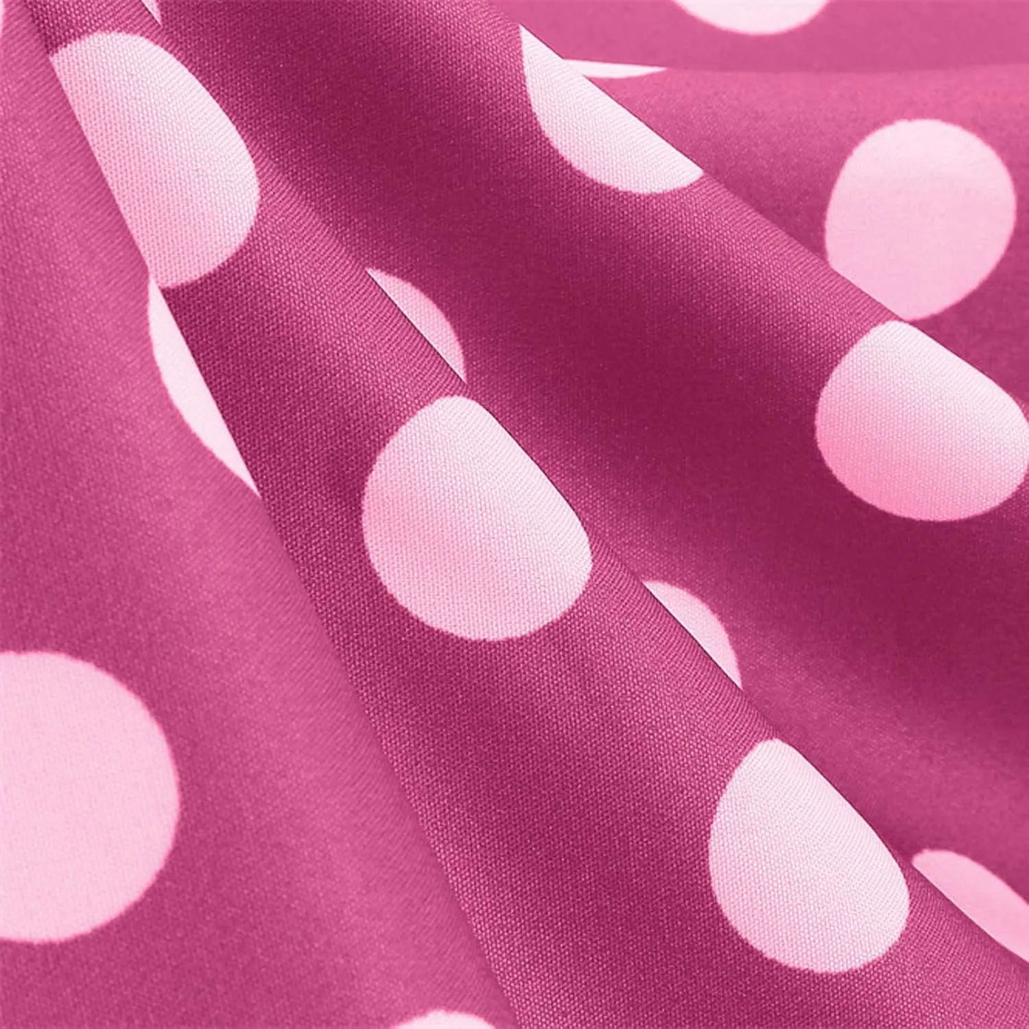 Womens Retro Polka Dot Crewneck Short Sleeve Hepburn Style Dresses 1950s Vintage Tea Party A-Line Swing Dress