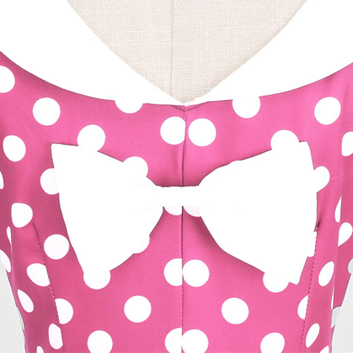 Womens Retro Polka Dot Crewneck Short Sleeve Hepburn Style Dresses 1950s Vintage Tea Party A-Line Swing Dress