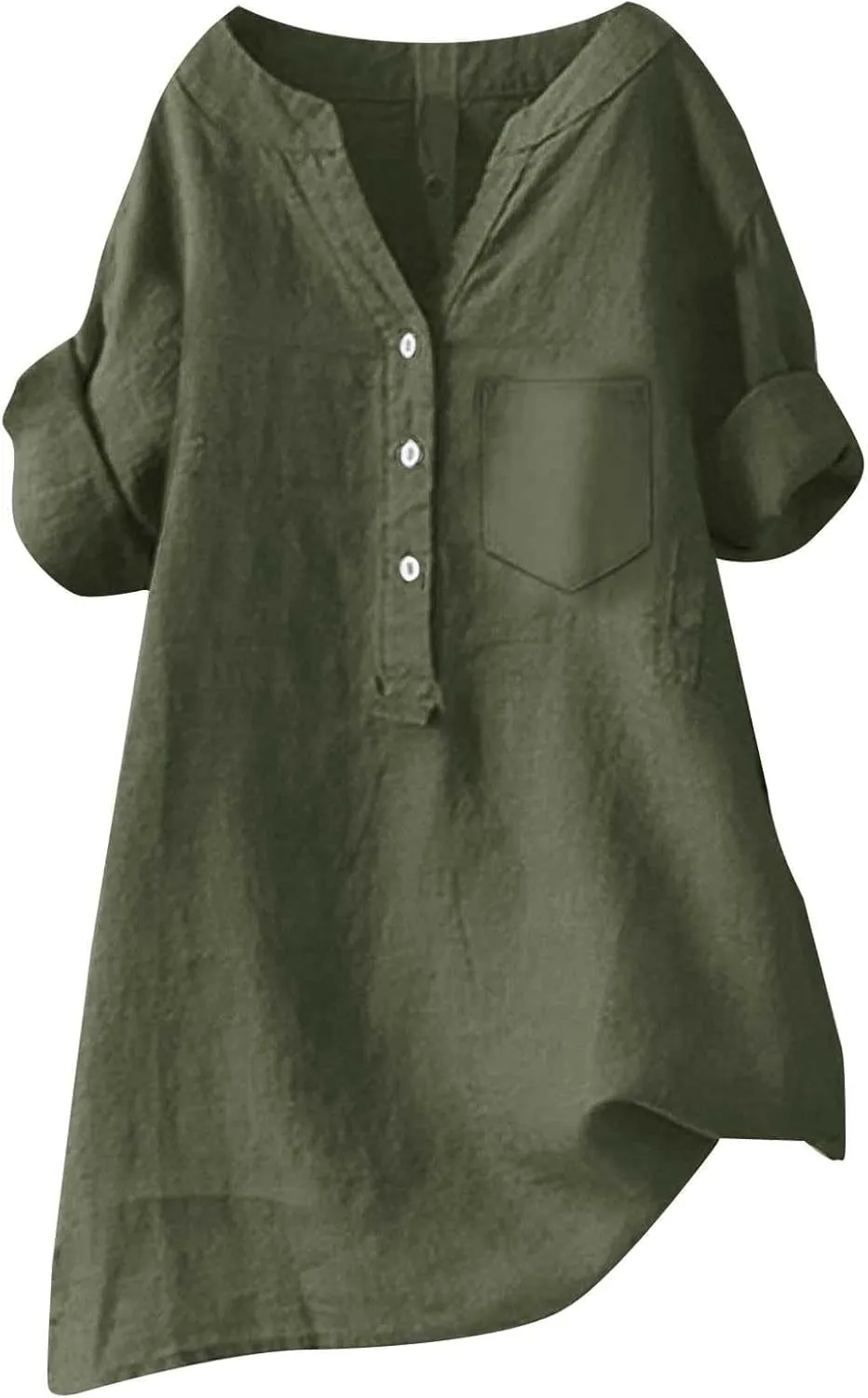 Women's Short Sleeve Linen Shirt Casual Crewneck Dress T Shirt Bohemian Embroidery Loose Summer Tee Shirt