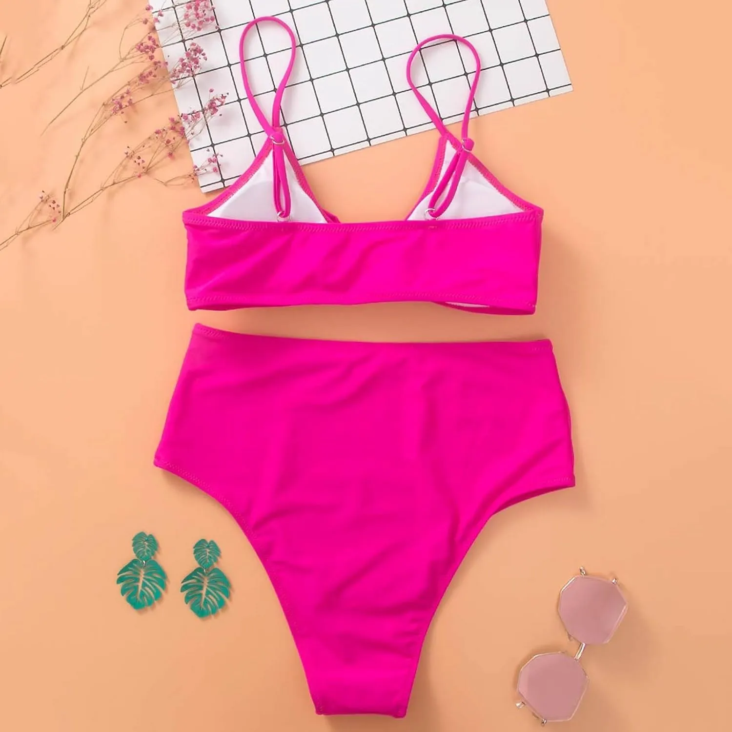 Women's Solid Color Fashionable Casual Strap Triangular Bikini Swimsuit Set Mens Bikini Underwear