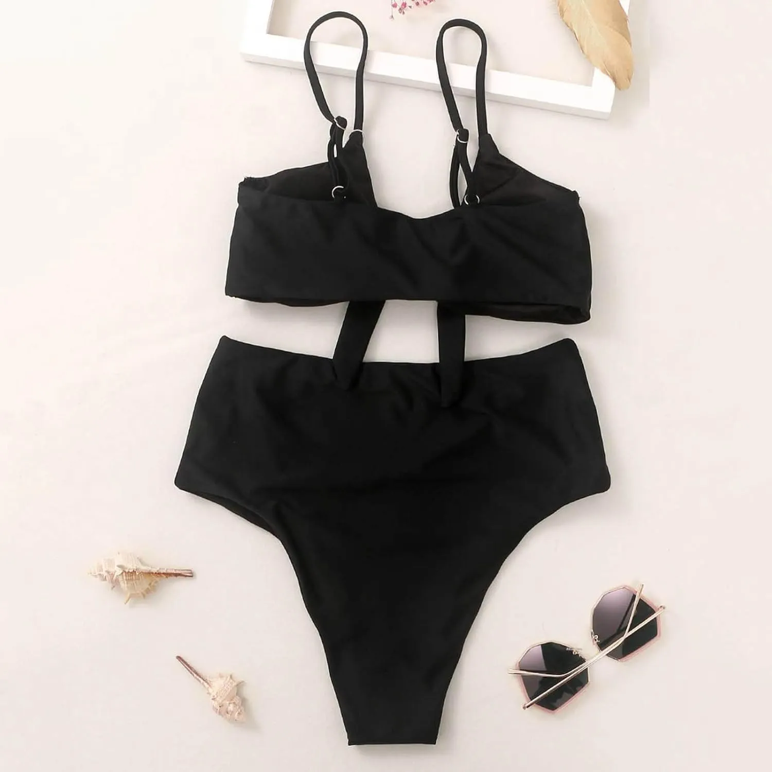 Women's Solid Color Fashionable Casual Strap Triangular Bikini Swimsuit Set Mens Bikini Underwear