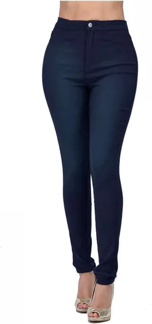 Womens Stretch Jeans Jeggings with Pockets High Wasit Pull-On Butt Lift Yoga Leggings Skinny Jeans Pencil Denim Pants