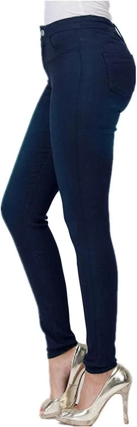 Womens Stretch Jeans Jeggings with Pockets High Wasit Pull-On Butt Lift Yoga Leggings Skinny Jeans Pencil Denim Pants