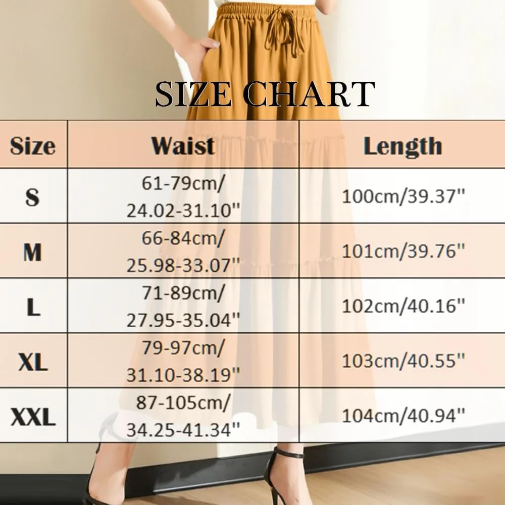 Womens Summer Boho Flowy Swing Tiered Maxi Skirt with Pocket 2025 Fashion Elastic Waist Pleated Long Beach Outfits