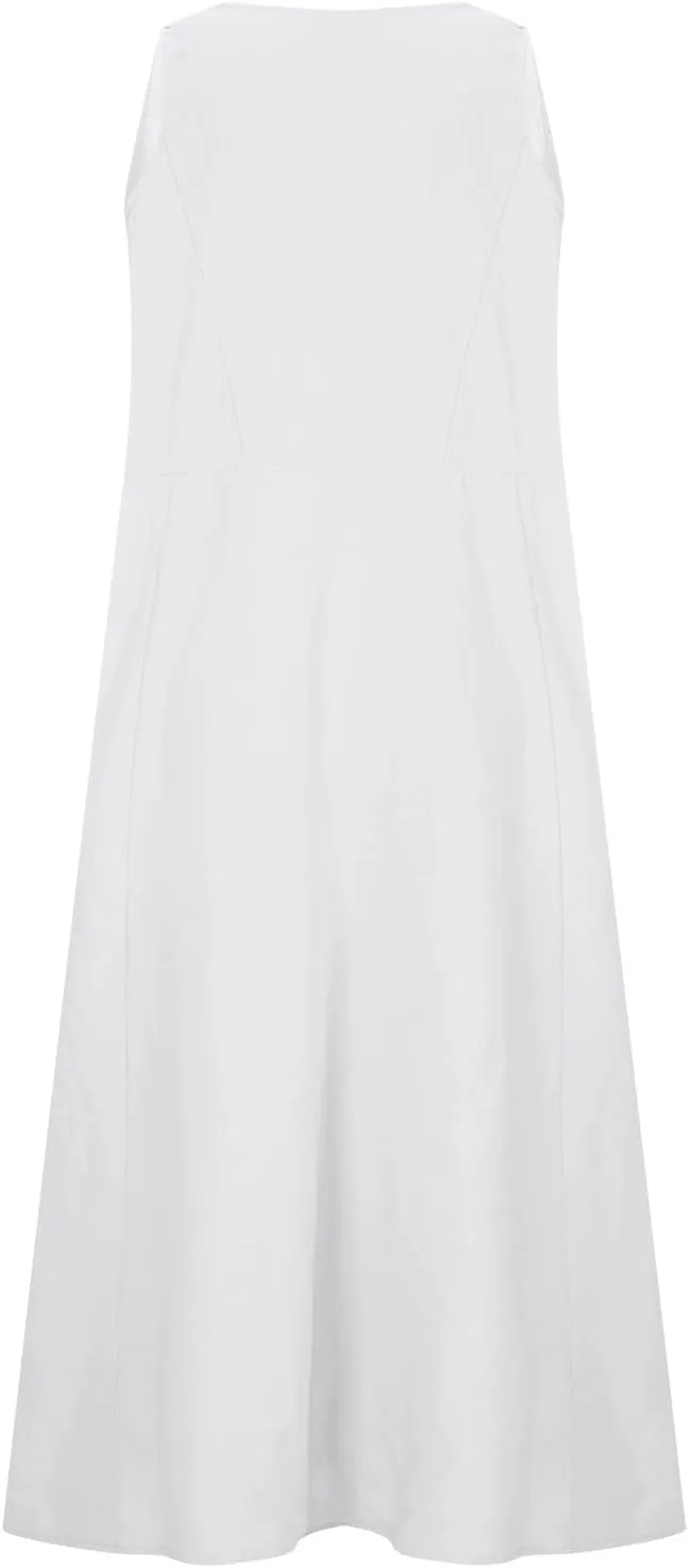 Womens Summer Cotton Linen Dresses 2025 Plus Size Travel Maxi Dresses with Pockets Vacation Wear Casual Spring Dress
