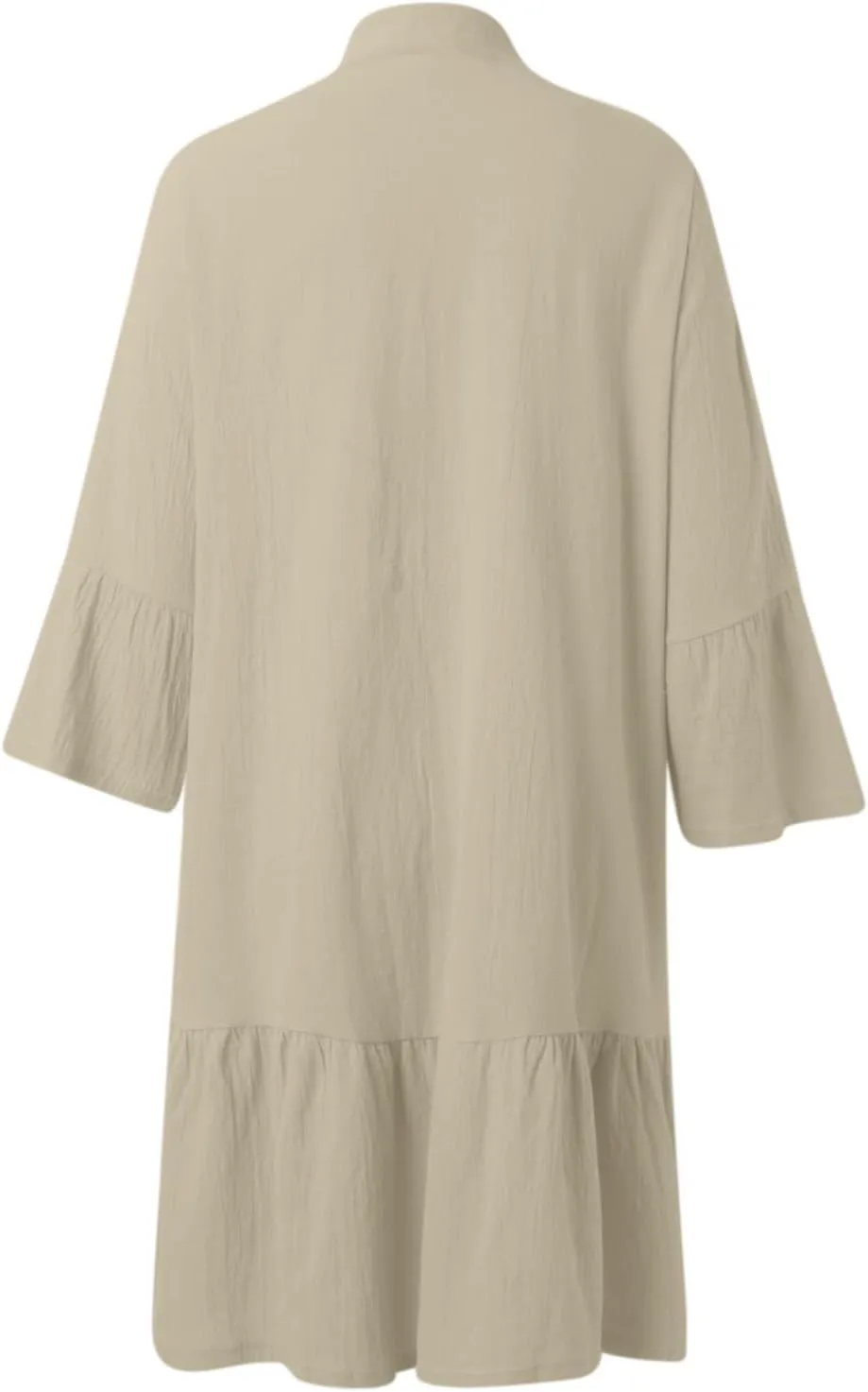 Women's Summer Dresses 2025 Button up Long Sleeve Mini T Shirt Dress Lapel Collar Pleated Flared Short Dresses