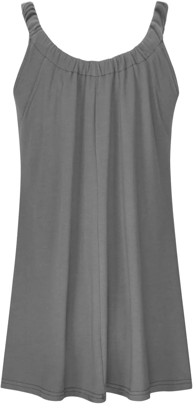 Womens Summer Dresses 2025 Loose Square Neck Sleeveless Strap Sundresses Swimsuit Coverup Beach Vacation Outfits