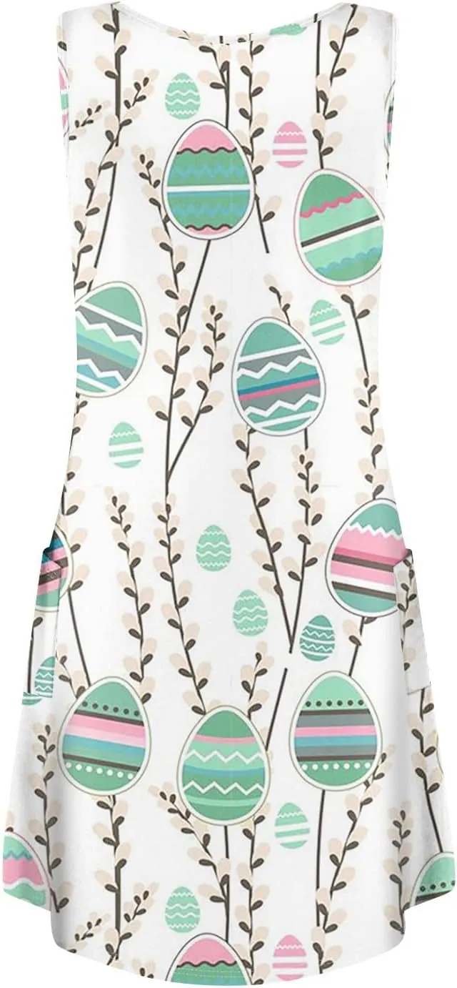 Womens Summer Dresses Beach V Neck Swimsuit Coverup Vacation Casual Dress with Pocket 2025 Printed Sundress