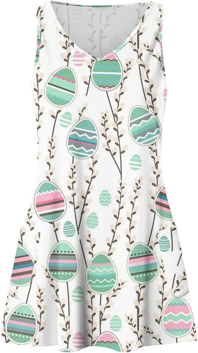 Womens Summer Dresses Beach V Neck Swimsuit Coverup Vacation Casual Dress with Pocket 2025 Printed Sundress