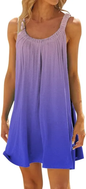 Womens Summer Dresses Sundresses Petite Sexy Pleated Spaghetti Straps Ruched Dresses Beach Resort Wear for Women 2025