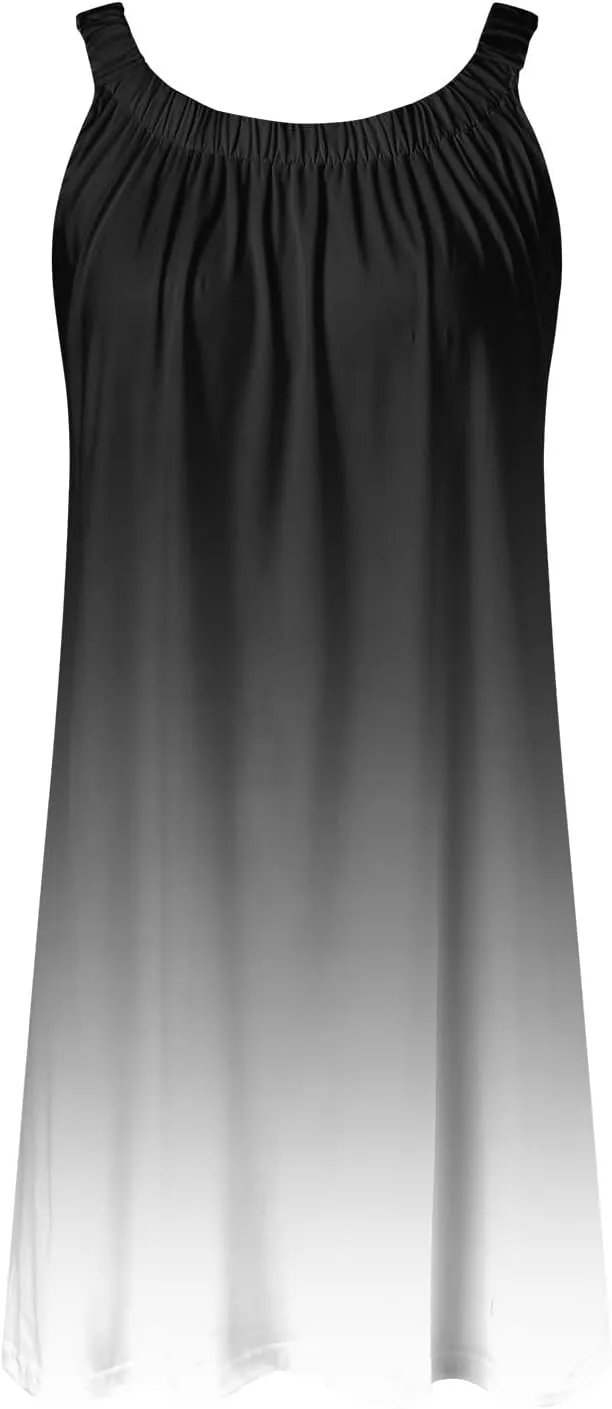 Womens Summer DressesSpring Comfy Gradient Spaghetti Straps Beach Dress Plus Size Evening Party Spring Break Clothes