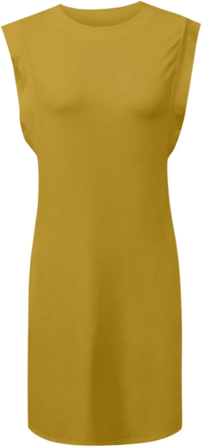 Womens Sun Dresses Summer Bohemian Wrinkle-Free Sleeveless Mini Dress Vintage Beach Cover Ups Spring Break Clothes
