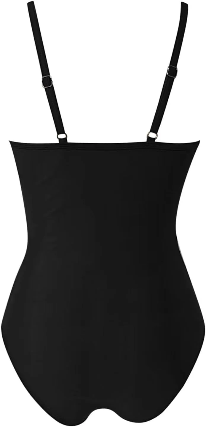 Womens Swimsuit Tummy Bathing Suit Cute Slimming Flattering Ruffle Ladies Swimwear Bikini Woman