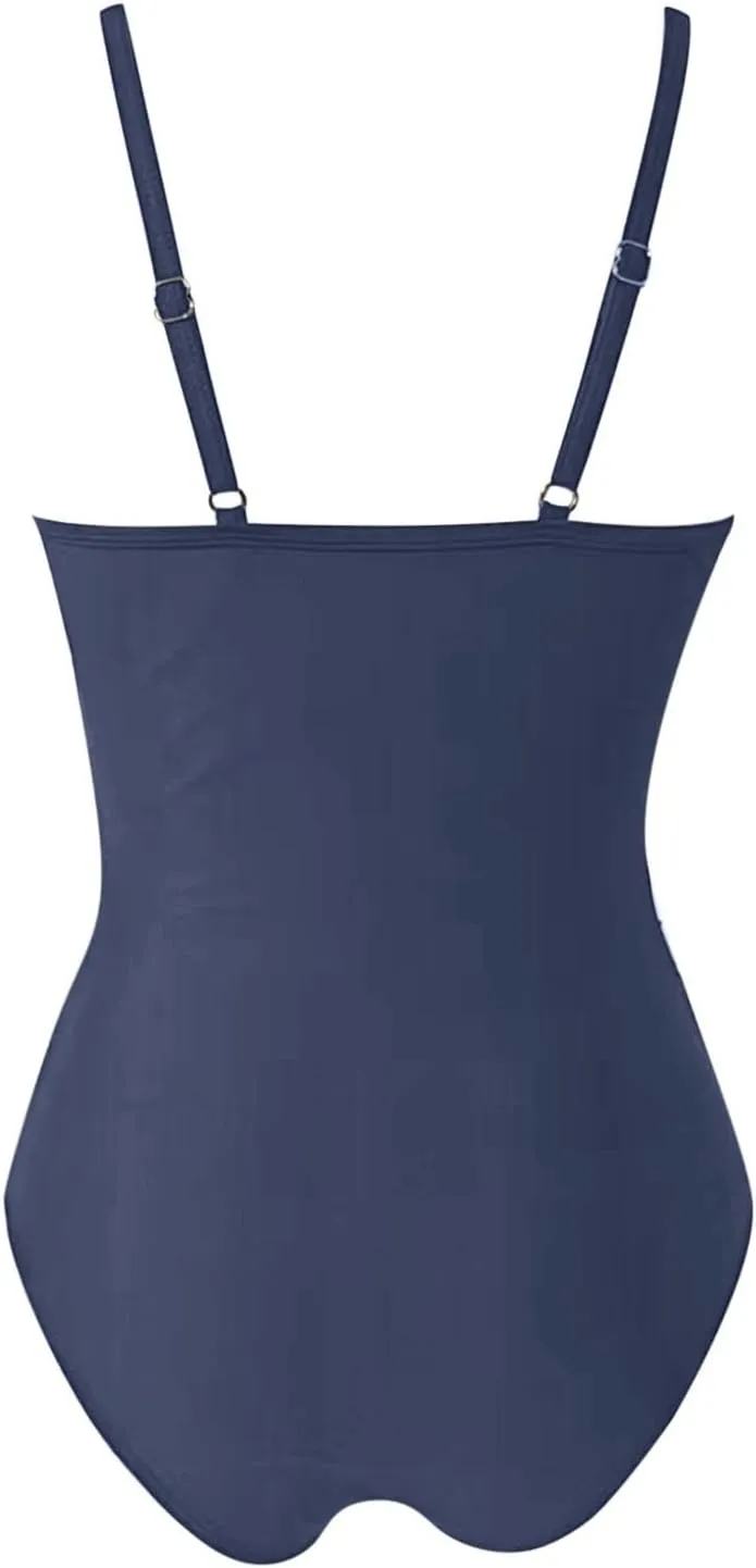 Womens Swimsuit Tummy Bathing Suit Cute Slimming Flattering Ruffle Ladies Swimwear Bikini Woman