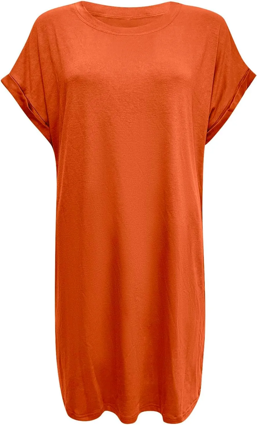 Womens T Shirt Dress Casual Cotton Short Sleeve Crewneck Tunic Midi Dress with Pockets Summer Holiday Sundresses for Women