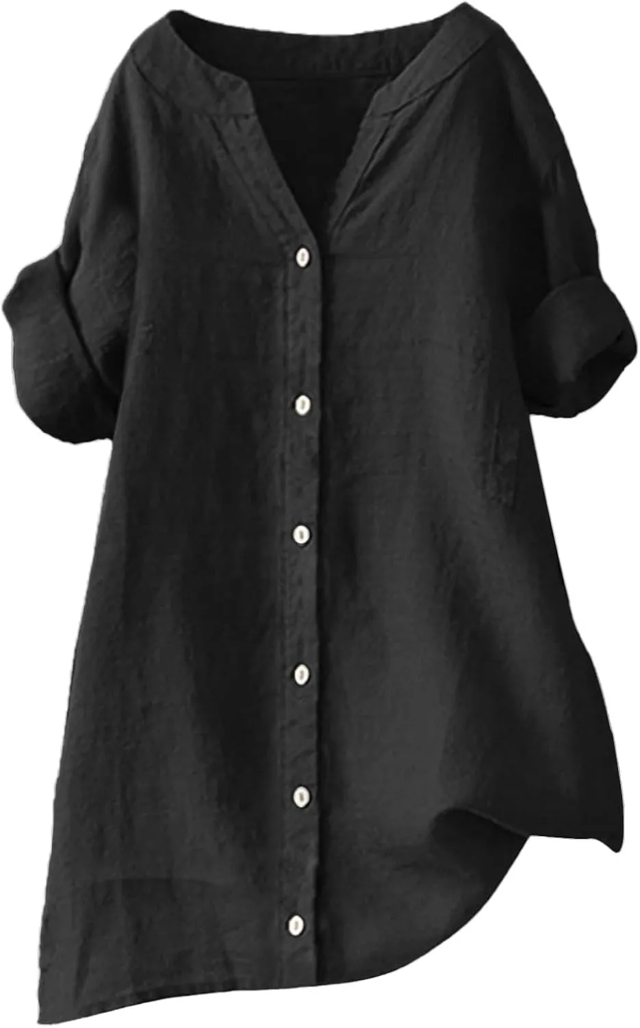 Women's Tops Top Stand Solid Color Sleeve Collar Casual Women's Shirt Women's Shirt Ladies Tunic Tshirt