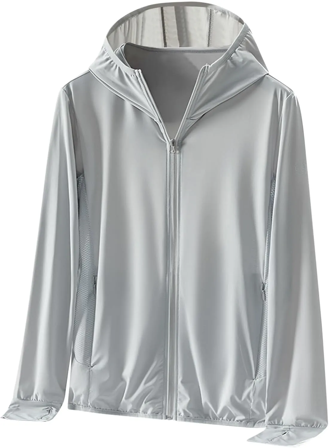 Women's UPF 50  Sun Protection Jacket Full Zip Hooded Cooling Shirt with Pocket Hiking Outdoor Performance Rash Guard