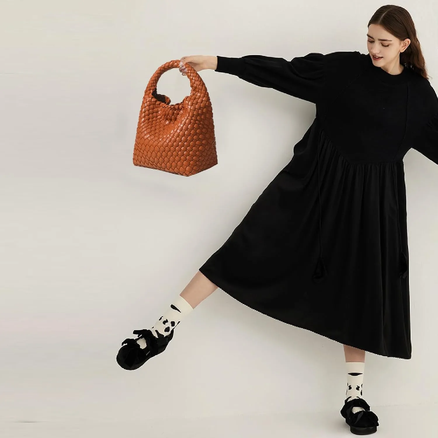 Woven Tote Bag For Women, Soft Foldable Top-Handle Wristlet Bag, Fashion Hobo Handbag, Composite Bag with Coin Purse