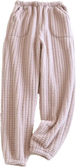 Xiaojmake Womens Fleece Pajama Pants Comfy Warm Pajama Lounge Bottom Warm Long Pants Sleepwear Velvet Home Pants with Pockets