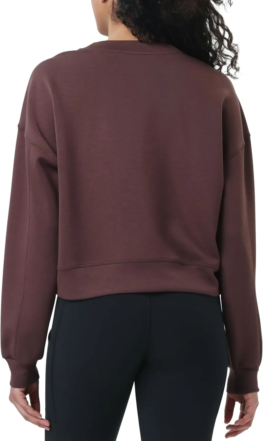 YUNOGA Women's Crewneck Sweatshirt Casual Cropped Pullover Long Sleeves Workout Sweatshirt Tops
