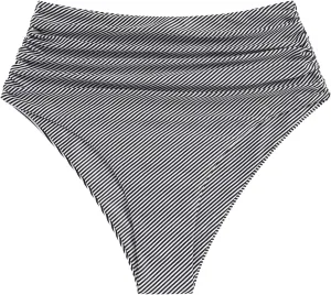 ZAFUL Women High Waisted Bikini Bottoms Ruched Swimsuit Bottom Tummy Control Bathing Suit Bottoms