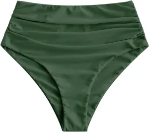 ZAFUL Women High Waisted Bikini Bottoms Ruched Swimsuit Bottom Tummy Control Bathing Suit Bottoms
